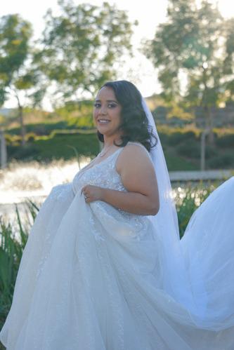 white wedding gown for bride